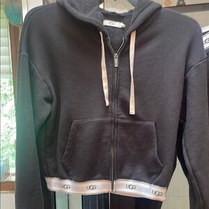 UGG Black Hoodie with White Trim